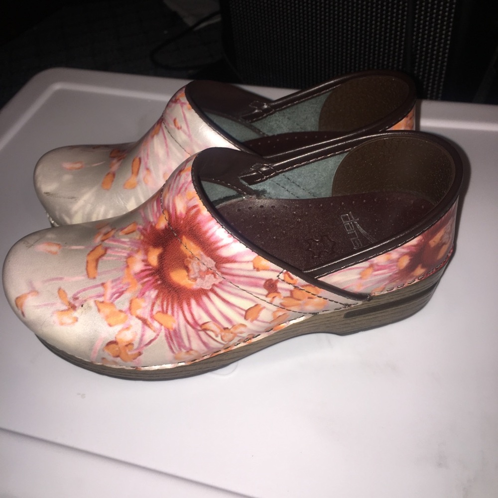 Dansko clogs flower petals